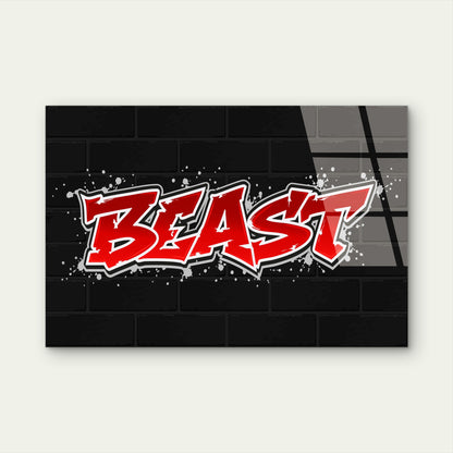 Graffiti Beast Brick Red Acrylic Glass Printing Wall Art Australian Made Quality