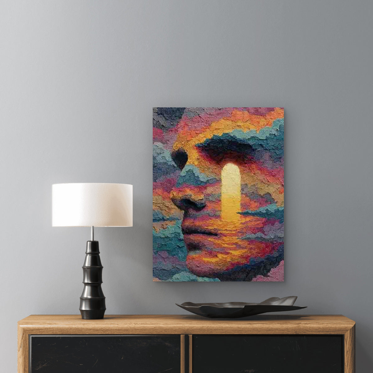 Abstract Surreal Cloud Head 60x90cm Metal Print Ready to Hang
