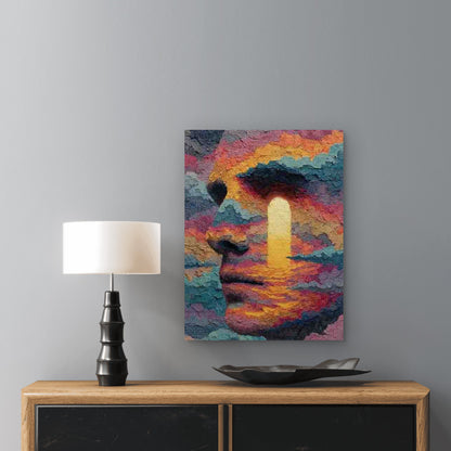 Abstract Surreal Cloud Head Metal Print Ready to Hang