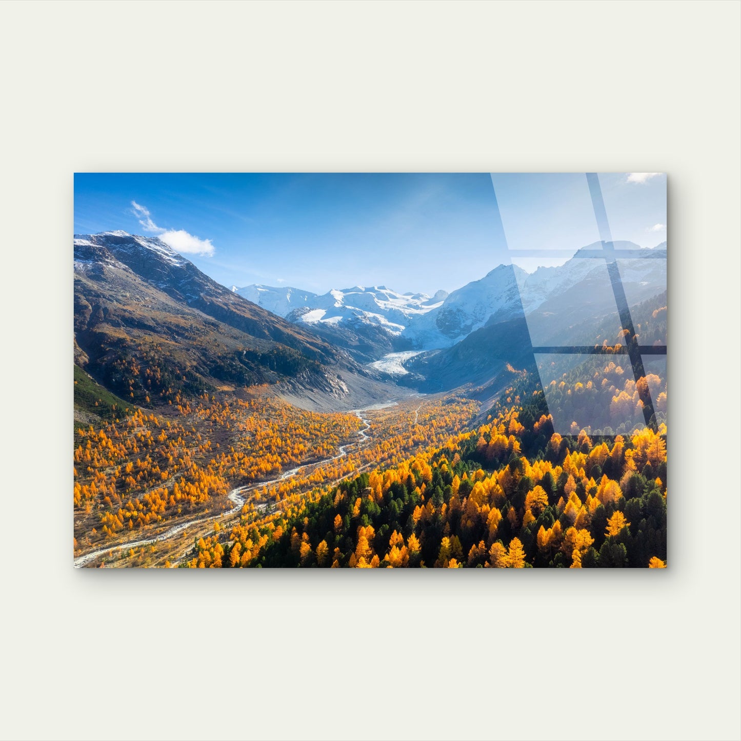 Switzerland Snowy Mountain Glacier Acrylic Glass Printing Wall Art Australian Made Quality