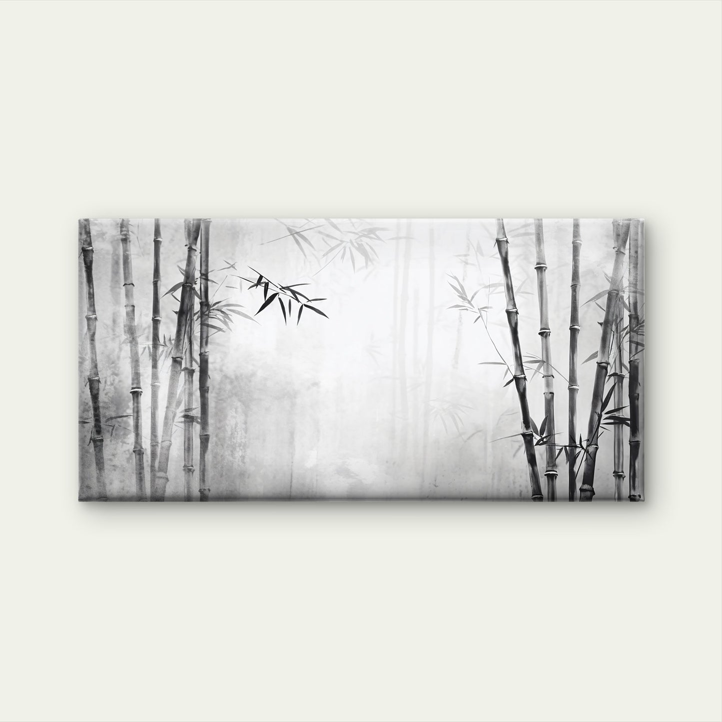 Minimalist Grey Misty Bamboo Branch Wall Art Canvas Office Home Framed 120x60cm