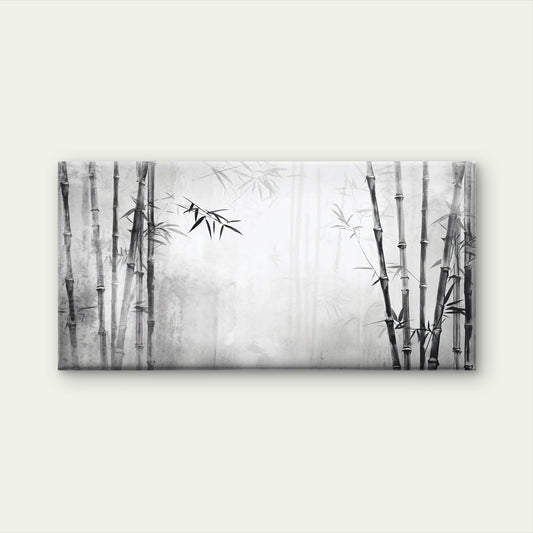 Minimalist Grey Misty Bamboo Branch Wall Art Canvas Office Home Framed 120x60cm