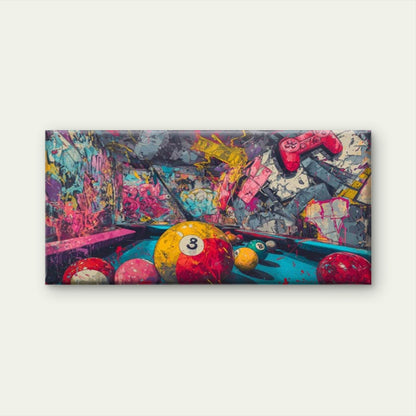 Billiards Abstract Pool Wall Art Canvas Office Home Room Framed 120x60cm - Bella Home Decor