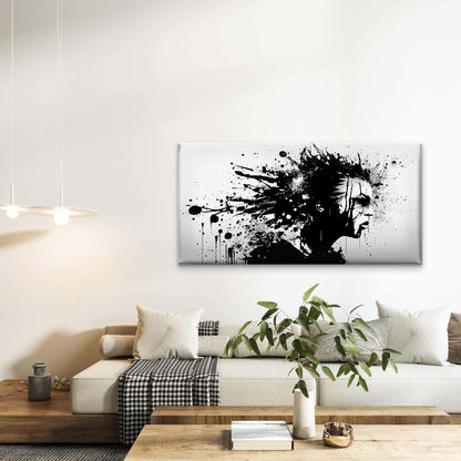 Paint Splatters Spray Abstract Wall Art Canvas Office Home Room Framed 120x60cm - Bella Home Decor