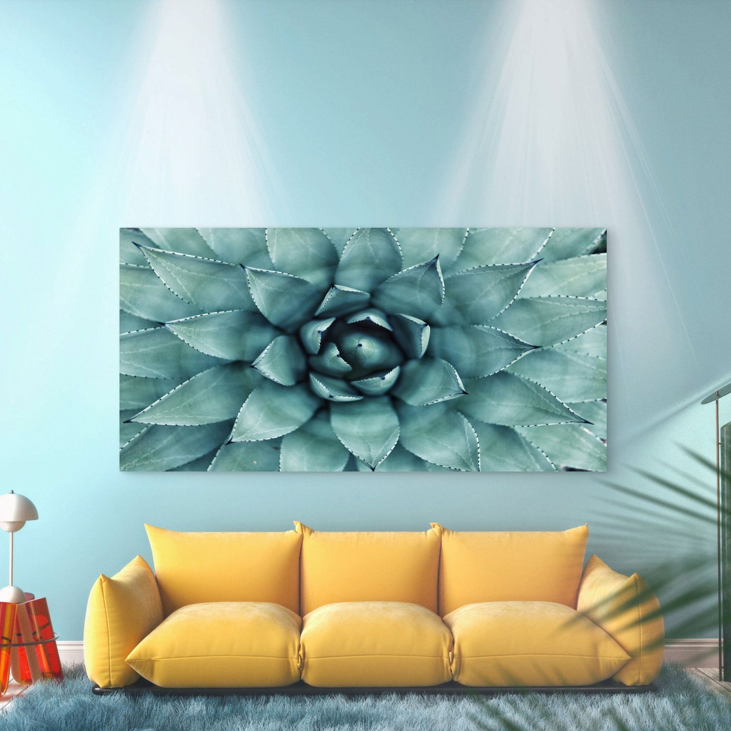 Beautiful Green Agave Plant Art Wall Art Canvas Office Home Room Framed 120x60cm