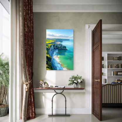 Etretat France White Cliffs Coast Ocean Sea 40x60cm Metal Print Ready to Hang