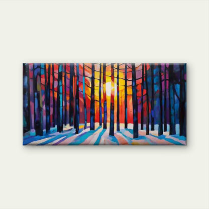 Abstract of a Colorful Forest Wall Art Canvas Office Home Room Framed 120x60cm - Bella Home Decor
