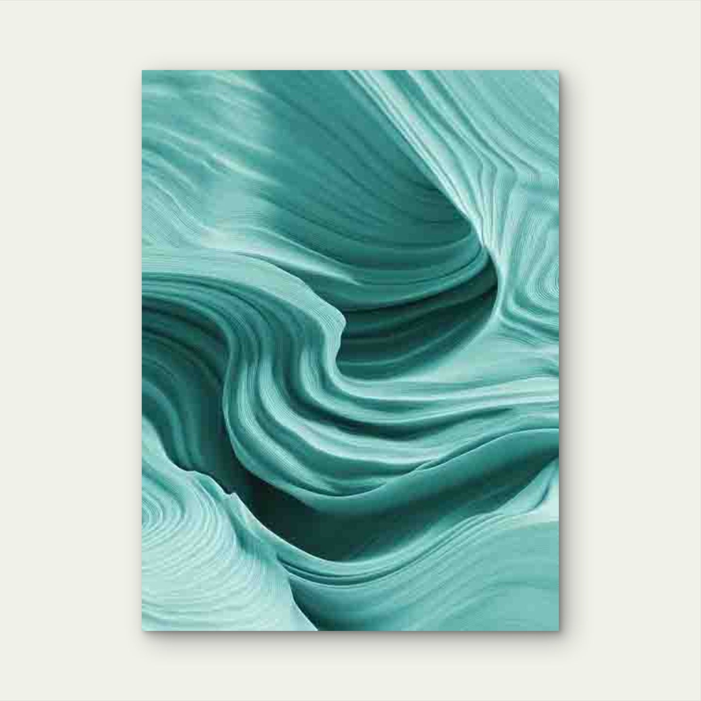 Sage Green Retro Metal Print Ready to Hang