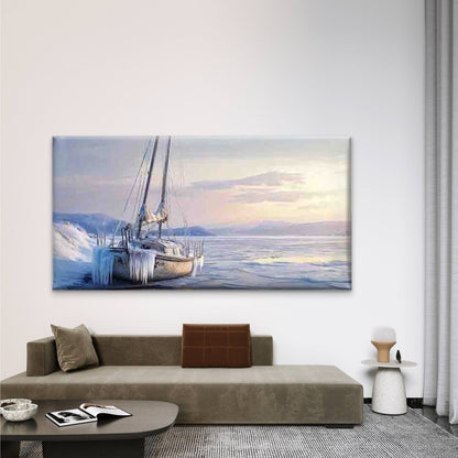 Modern Ice Sail Wall Art Canvas Office Home Room Framed 120x60cm