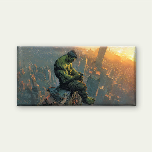 Green Giant Skyscraper City Wall Art Canvas Office Home Room Framed 120x60cm