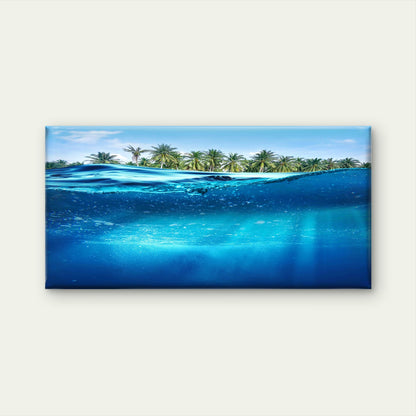 Deep Underwater Abstract Wall Art Canvas Office Home Room Framed 120x60cm