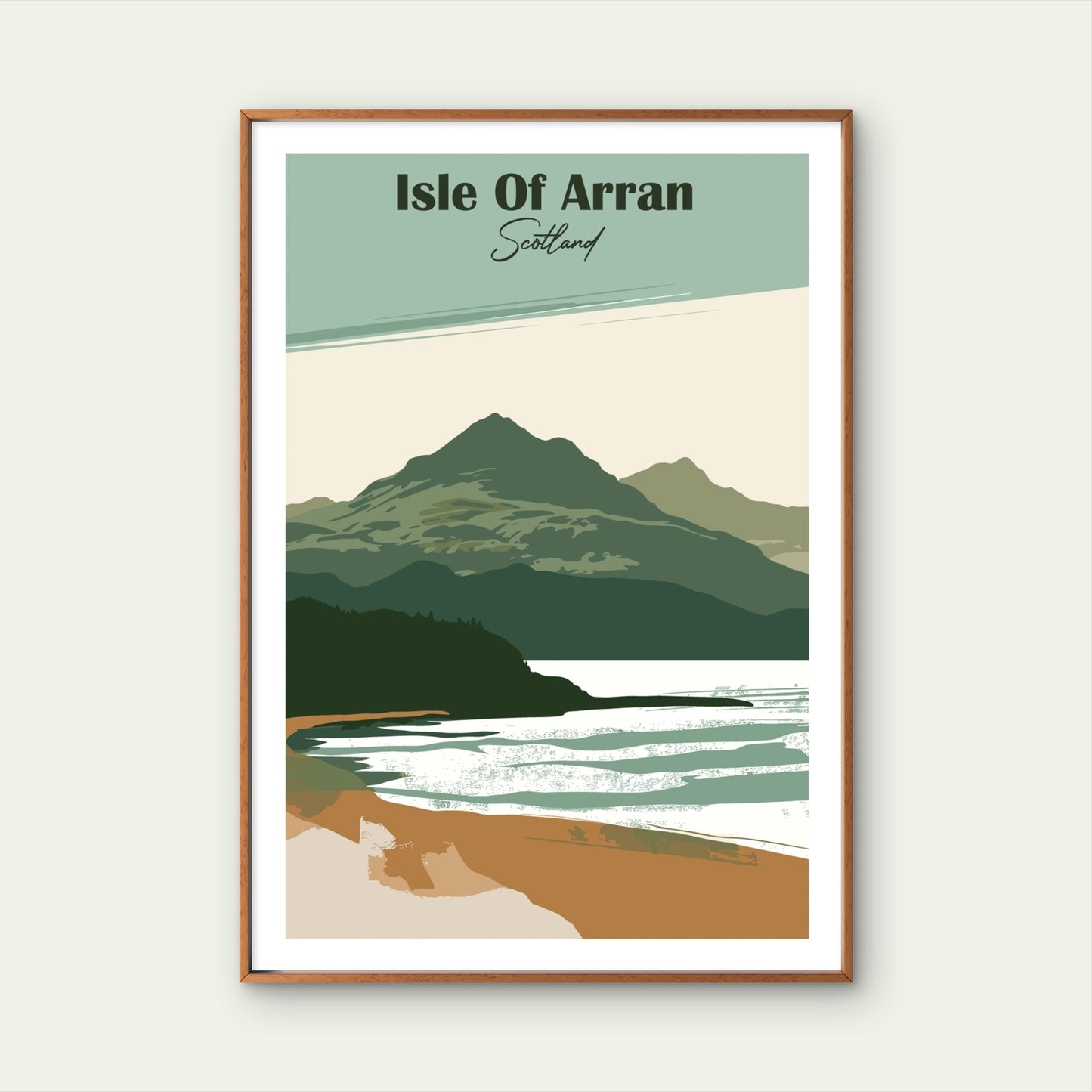 Isle Of Arran Scotland Vintage Mountain Travel Poster Print Wall Art