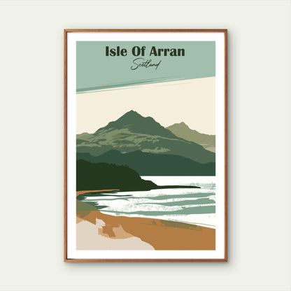 Isle Of Arran Scotland Vintage Mountain Travel Poster Print Wall Art