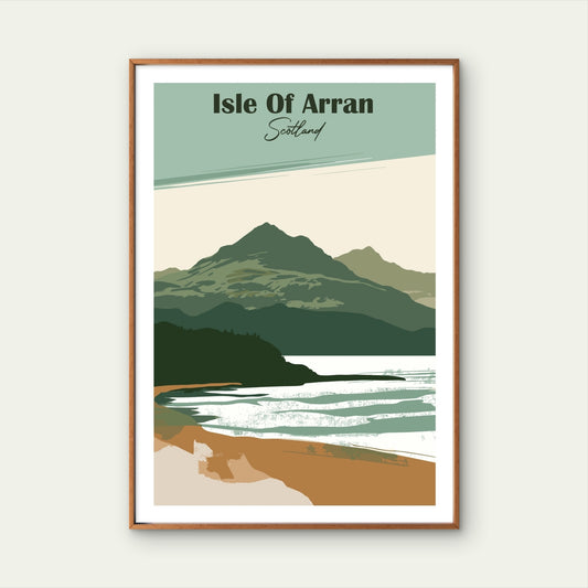 Isle Of Arran Scotland Vintage Mountain Travel Poster Print Wall Art