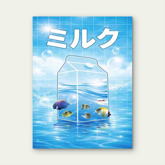Aquatic Milk 40x60cm Metal Print Ready to Hang