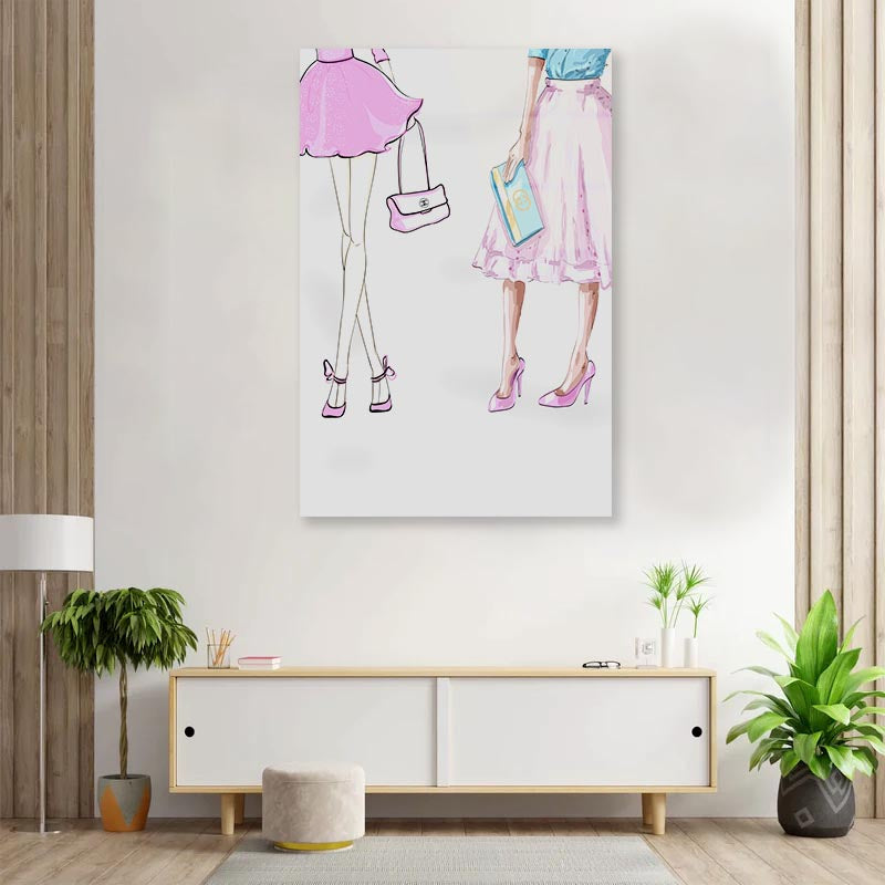 Modern Pink Ladies 3D Design Acrylic Glass Print Tempered Glass Wall Art 100% Made in Australia Ready to Hang