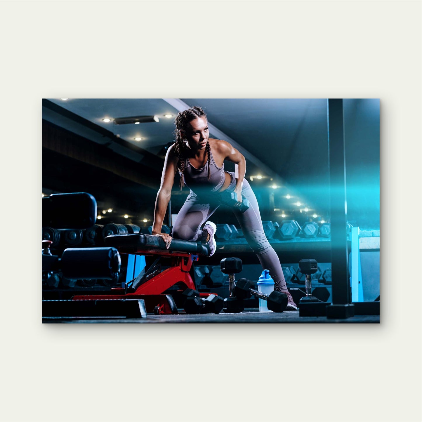 Workout Fitness Woman Training 5mm thick Plastic Poster Ready to Hang 90x60cm