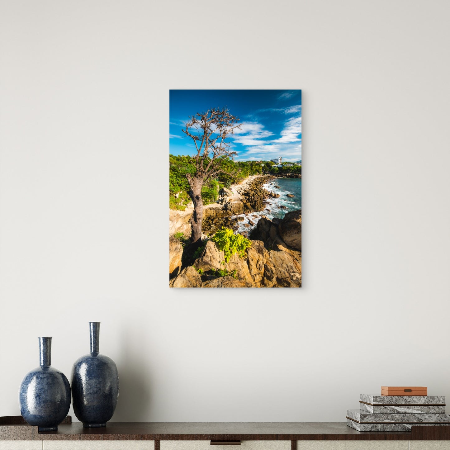 Puerto Escondido Main Beach Sunny Day Oaxaca Mexico 60x90cm Metal Print Ready to Hang