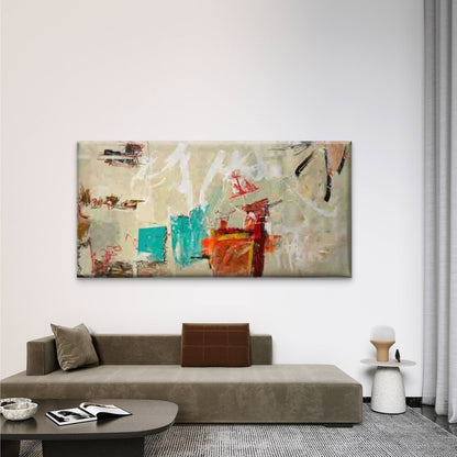 Abstract Expressionist Wall Art Canvas Office Home Room Framed 120x60cm