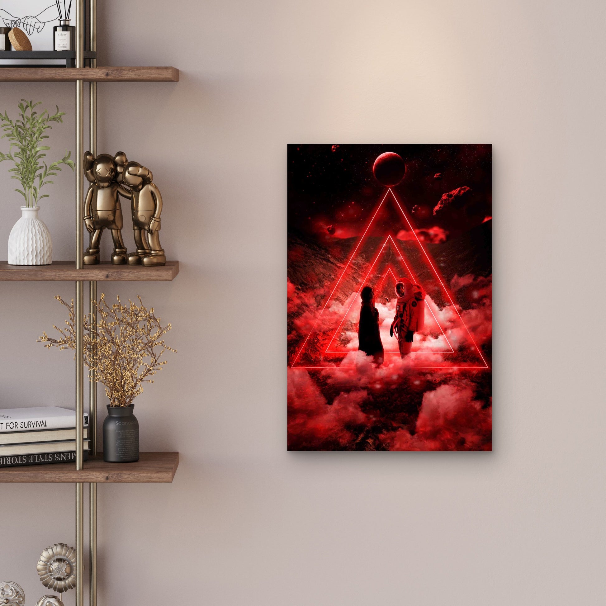A Surreal Voyage Into The Geometric Void 60x90cm Metal Print Ready to Hang - Bella Home Decor