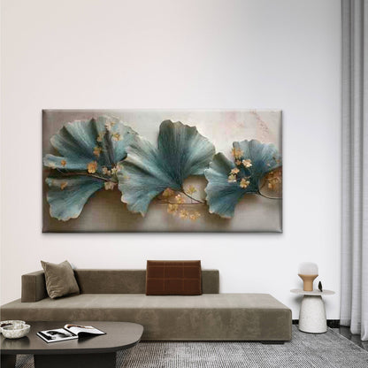 Abstract Ginkgo Leaf Wall Art Canvas Office Home Room Framed 120x60cm