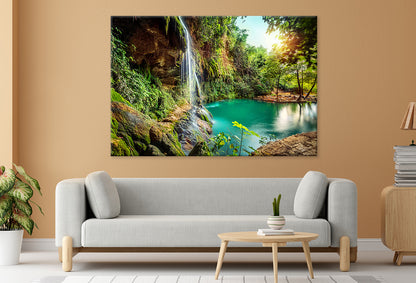 Waterfall and Greenery in Lebanon Wall Art Decor 100% Australian Made