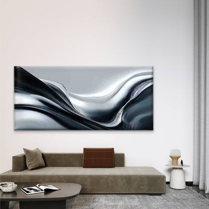 Abstract Minimalist Monochrome Wall Art Canvas Office Home Room Framed 120x60cm