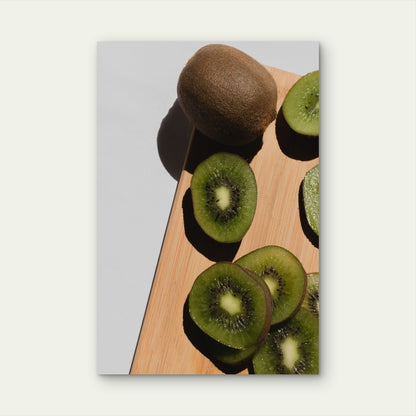 Whole And Sliced Kiwifruit 40x60cm Metal Print Ready to Hang