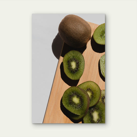 Whole And Sliced Kiwifruit 60x90cm Metal Print Ready to Hang