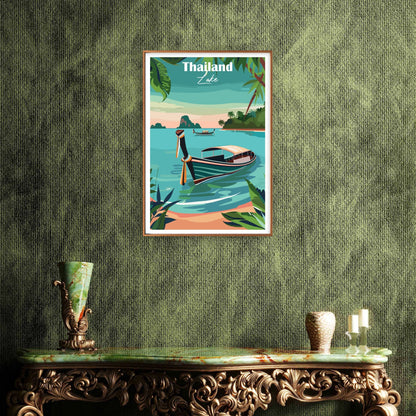 Thailand Lake Cheow Lan Khao Sok Jungle Travel Poster Print Wall Art