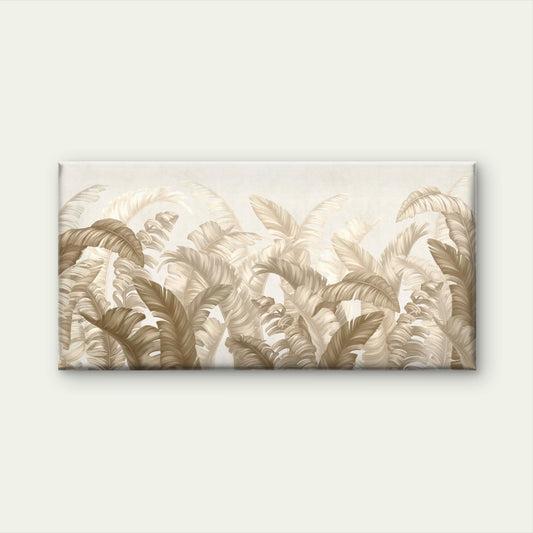 Modern Beige Banana Leaf Palm Wall Art Canvas Office Home Room Framed 120x60cm
