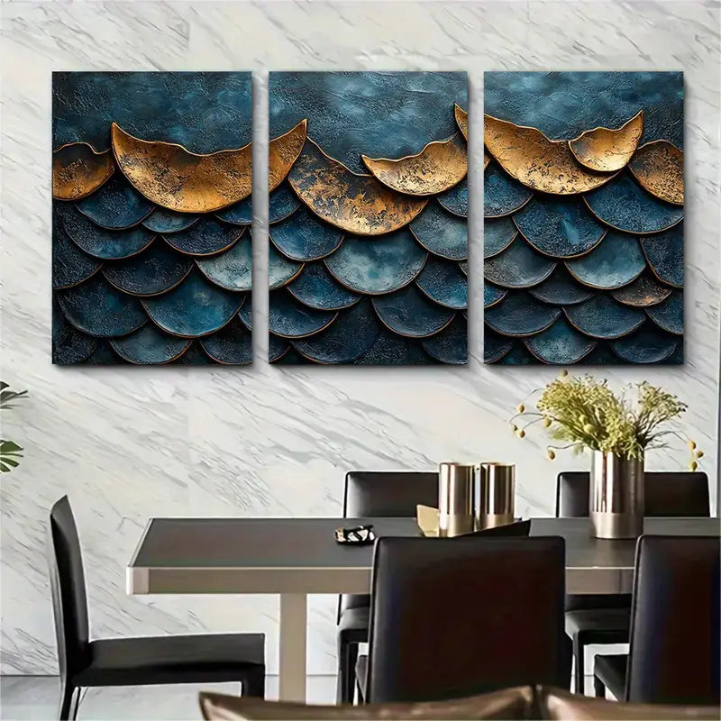 3pcs Berlin Skyline Watercolor Canvas Metal Print Ready to Hang Art - Bella Home Decor