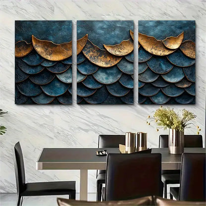 3pcs Berlin Skyline Watercolor Canvas Metal Print Ready to Hang Art - Bella Home Decor