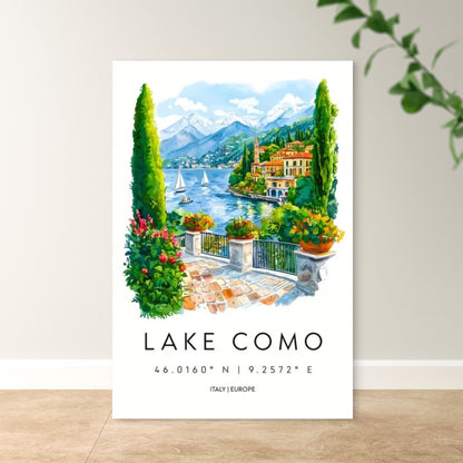 Lake Como Italy Landscape Travel Poster Print Wall Art