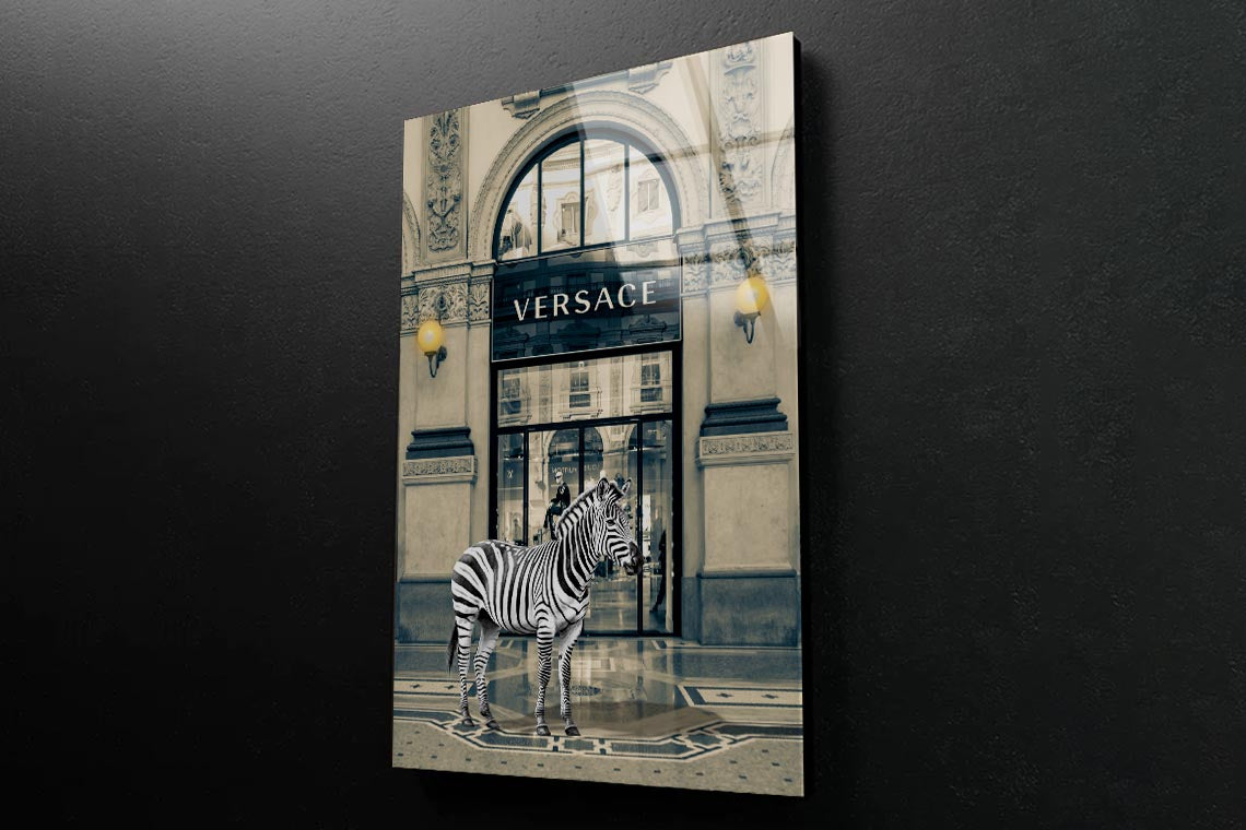 Fashion Store, Zebra 3D Design Acrylic Glass Print Tempered Glass Wall Art 100% Made in Australia Ready to Hang