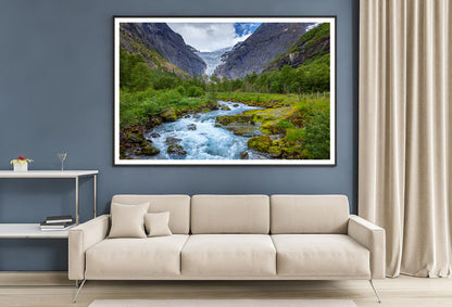 Rocky Mountains With Forest River Home Decor Premium Quality Poster Print Choose Your Sizes