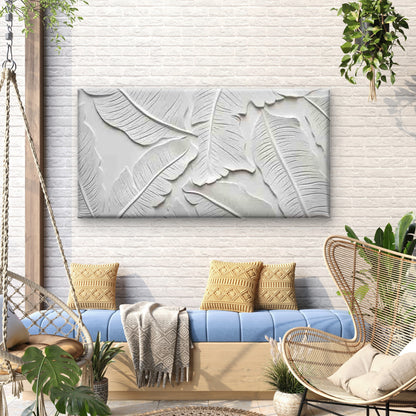 White Flowers on Gray Backdrop Wall Art Canvas Office Home Room Framed 120x60cm