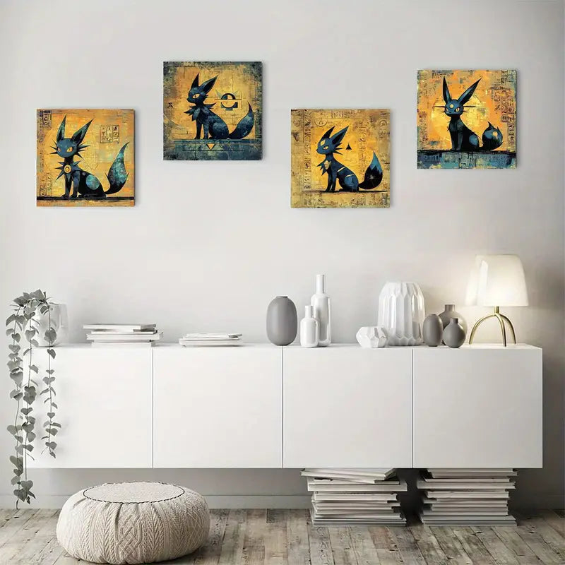 4pcs  Decoration Heroic attitude DA   Wall Art Canvas Framed