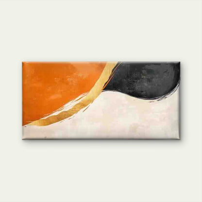 Orange & Black Accents Abstract Wall Art Canvas Office Home Room Framed 120x60cm