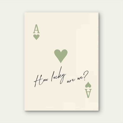 Retro Ace of Hearts 60x90cm Metal Print Ready to Hang - Bella Home Decor