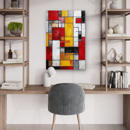 Modern Geometric Abstract 60x90cm Metal Print Ready to Hang - Bella Home Decor