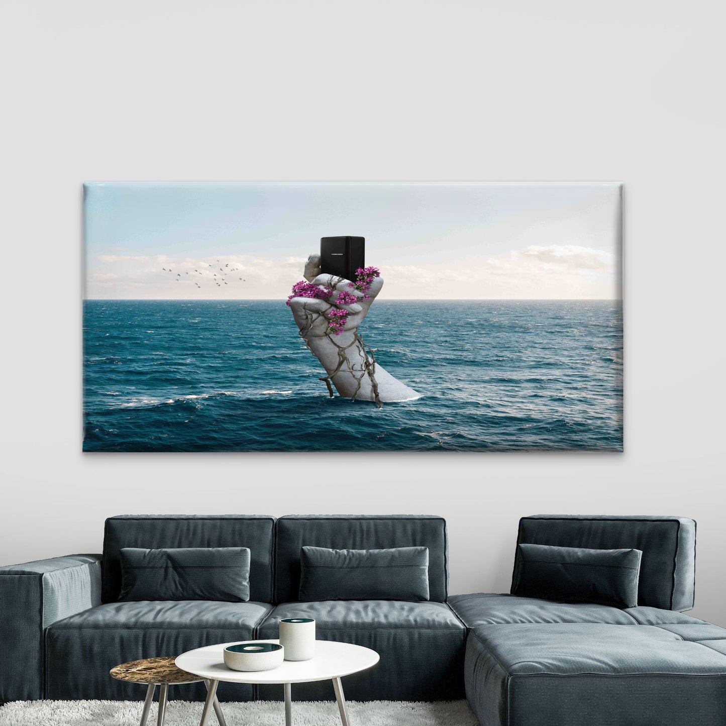 Carbon Footprint Technology Wall Art Canvas Office Home Room Framed 120x60cm
