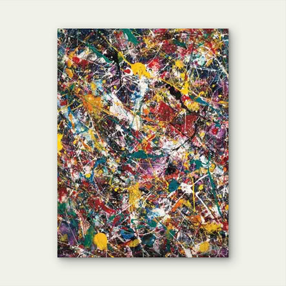 Jackson Pollock Style Abstract Splatter Art 60x90cm Metal Print Ready to Hang