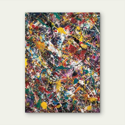 Jackson Pollock Style Abstract Splatter Art 60x90cm Metal Print Ready to Hang