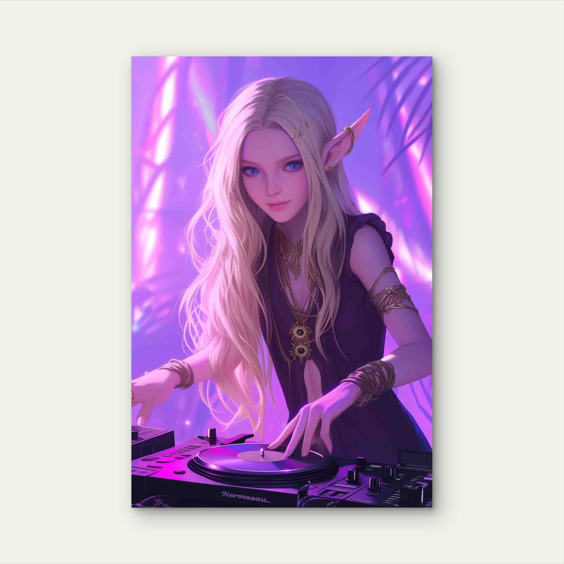 The Ethereal Elven DJ 60x90cm Metal Print Ready to Hang - Bella Home Decor