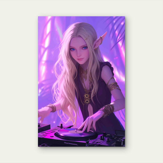 The Ethereal Elven DJ 60x90cm Metal Print Ready to Hang