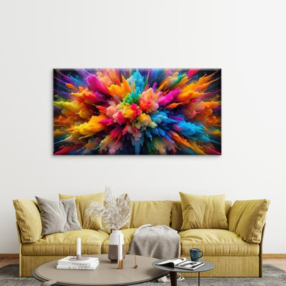 Abstract Explosion of Color Wall Art Canvas Office Home Room Framed 120x60cm - Bella Home Decor