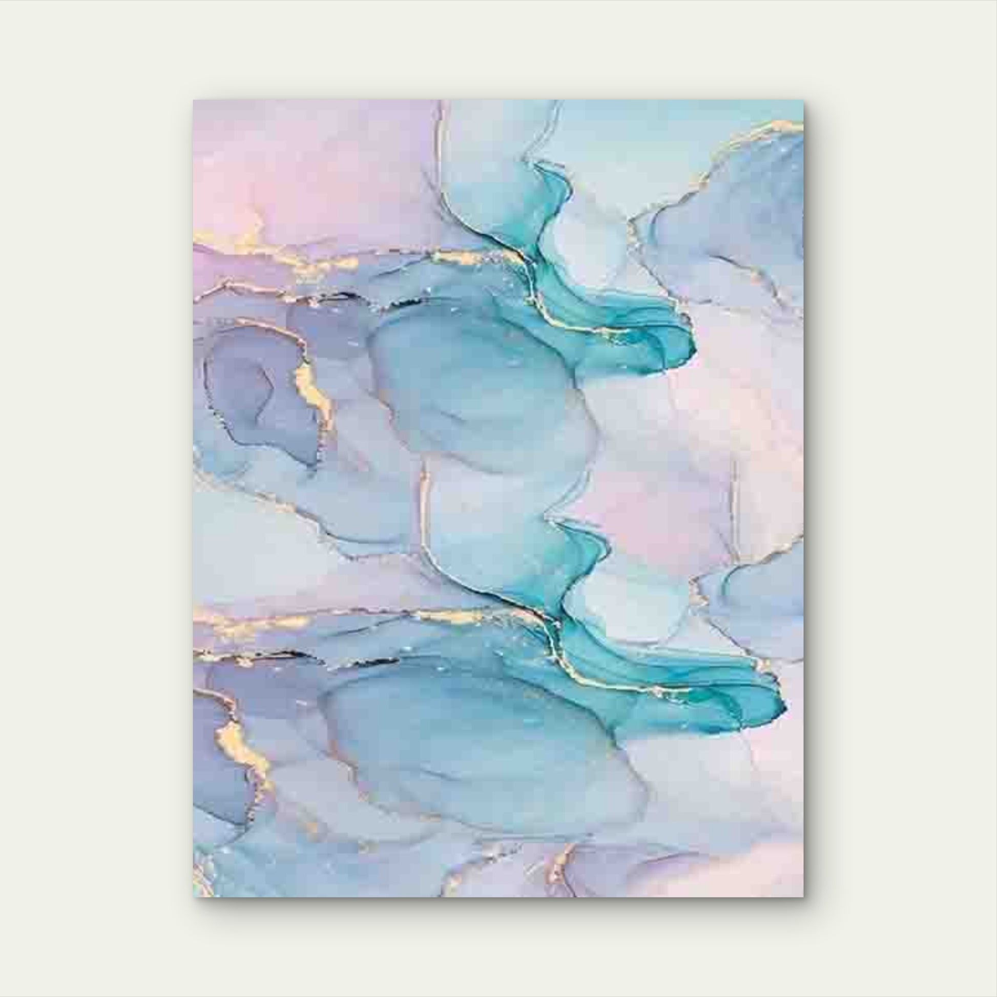 Modern Blue Abstract 60x90cm Metal Print Ready to Hang - Bella Home Decor