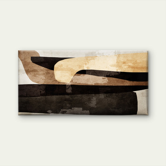 Abstract Beige Black Block Wall Art Canvas Office Home Room Framed 120x60cm