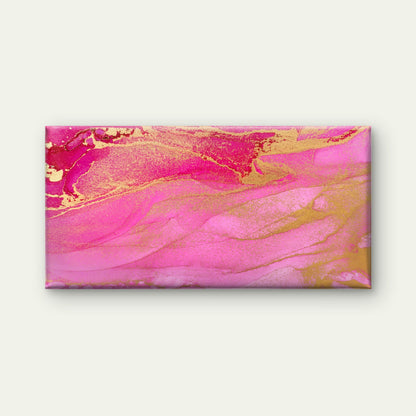 Vibrant Magenta Gilded Fluid Wall Art Canvas Office Home Room Framed 120x60cm - Bella Home Decor